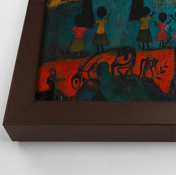 Giraffe Sunset Folk Black Caribbean wall art view 34