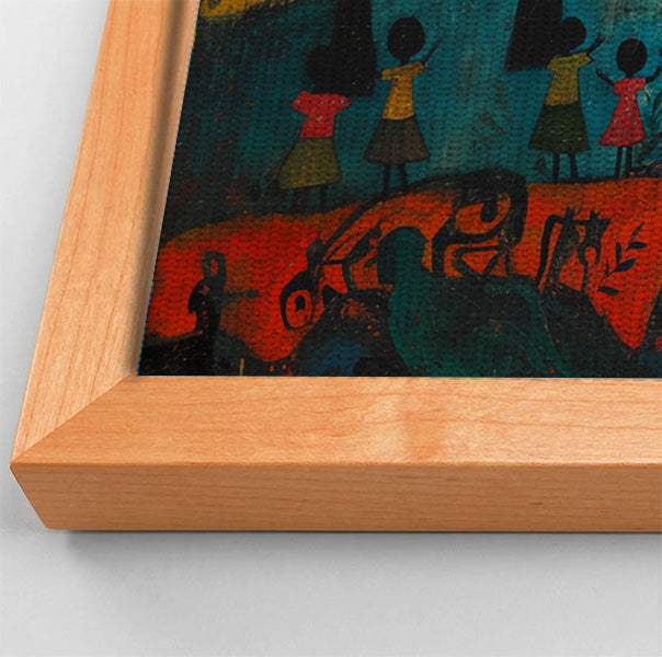 Giraffe Sunset Folk Black Caribbean wall art view 46