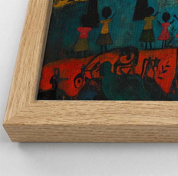 Giraffe Sunset Folk Black Caribbean wall art view 52