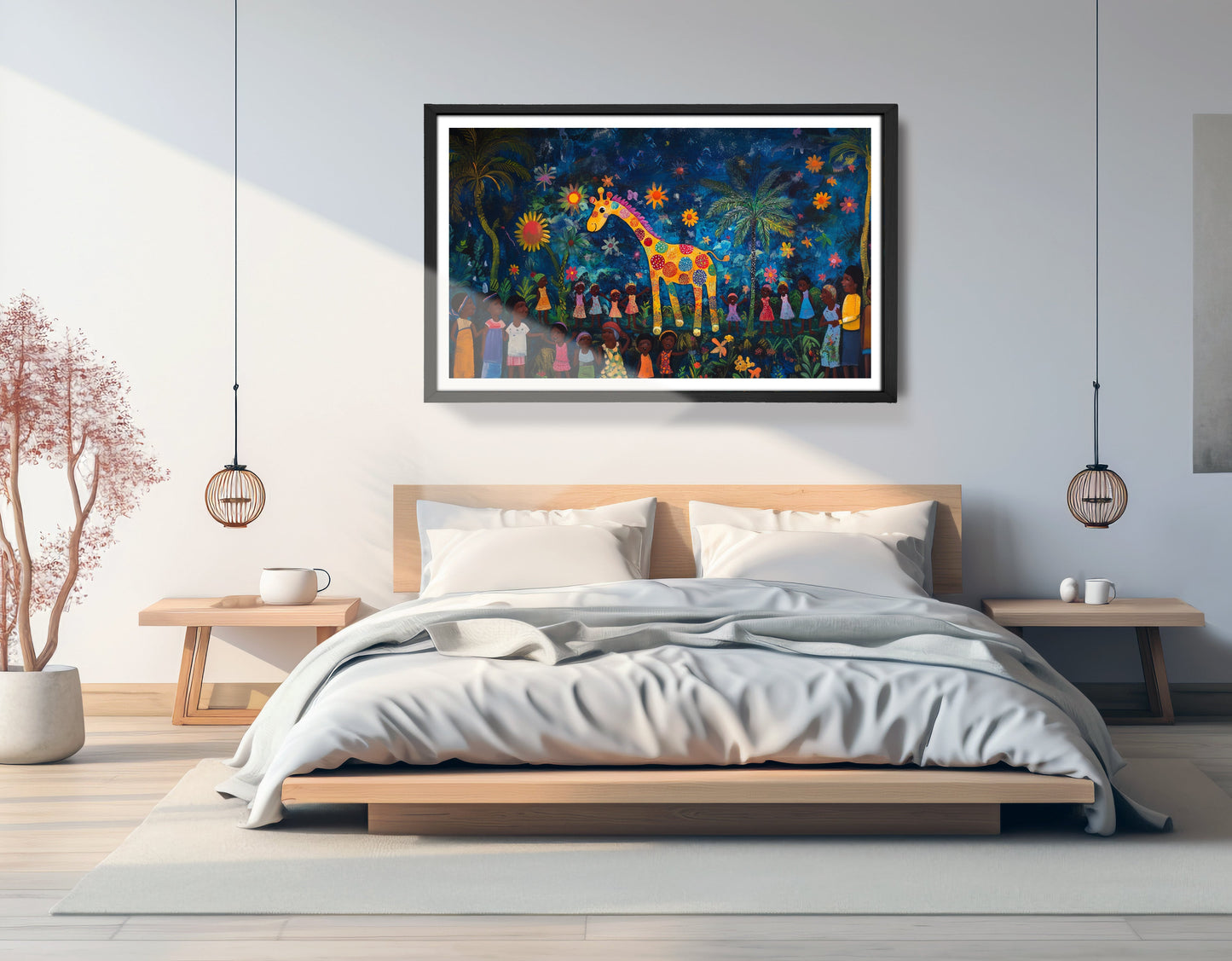 Giraffe Village Night Caribbean wall art view 69