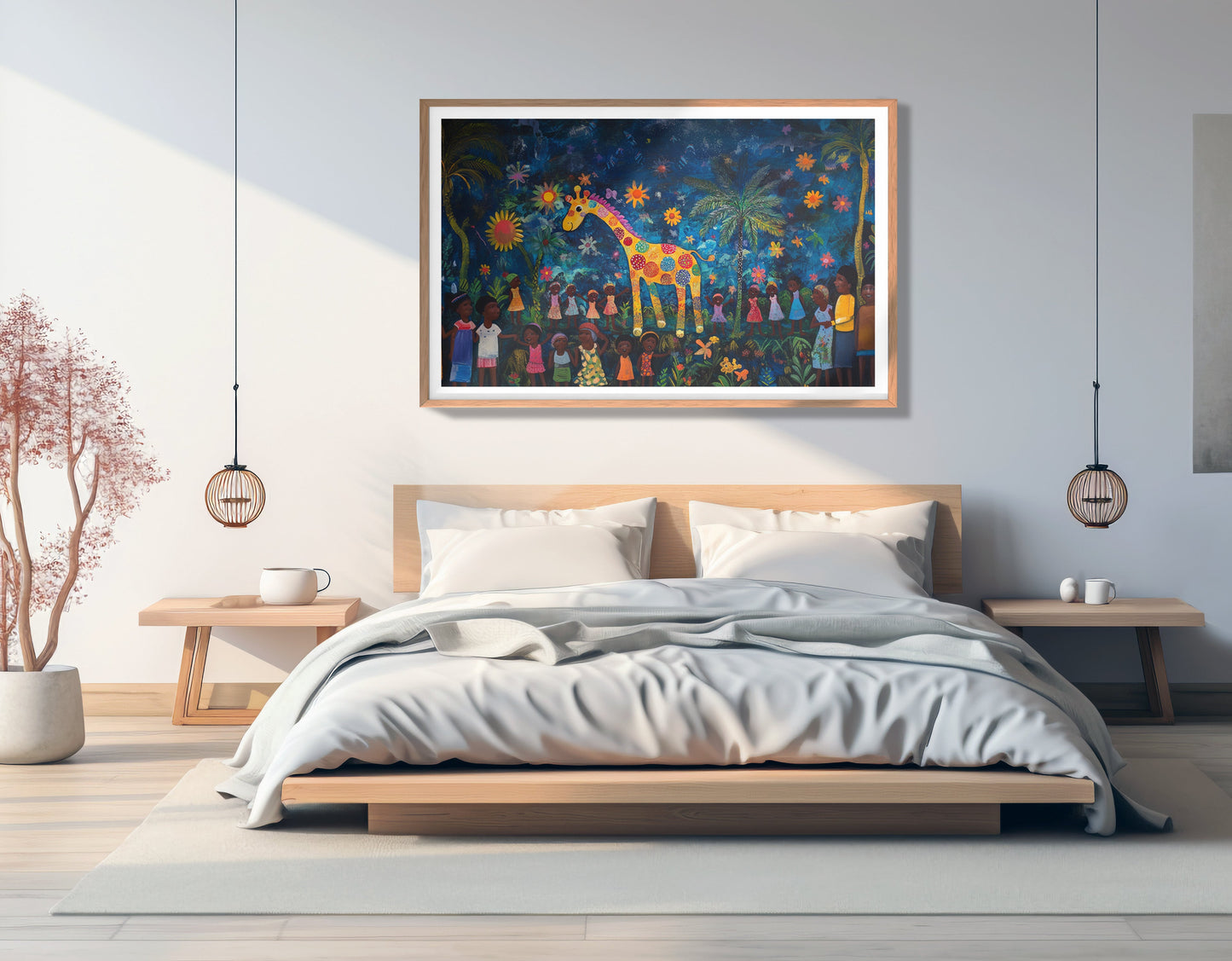 Giraffe Village Night Caribbean wall art view 81