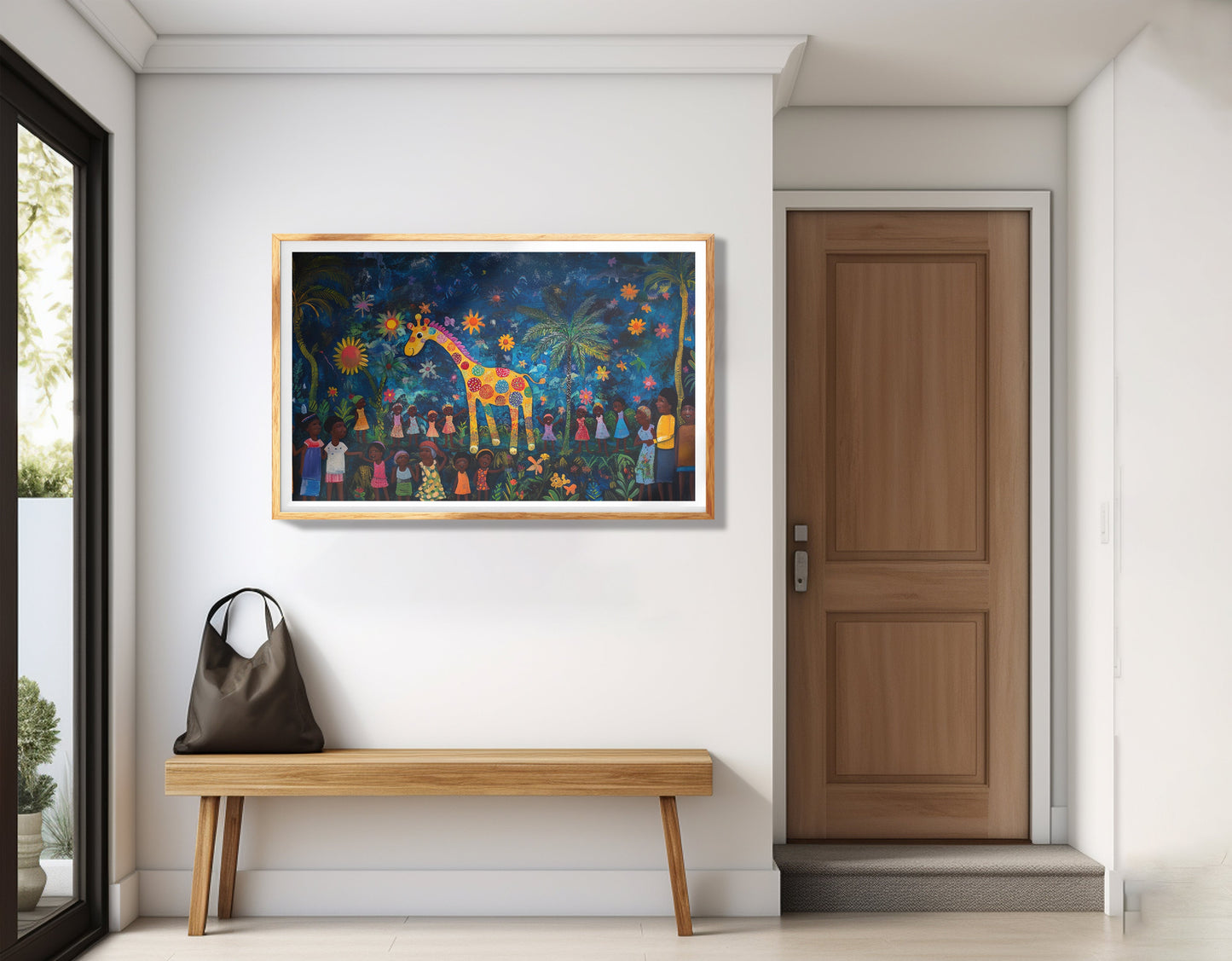Giraffe Village Night Caribbean wall art view 77