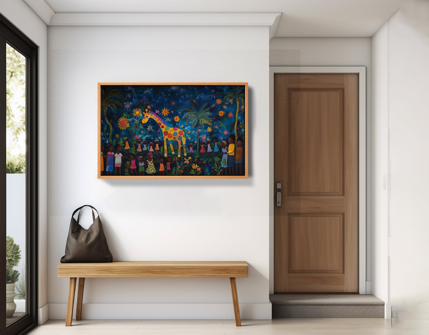 Giraffe Village Night Caribbean wall art view 47