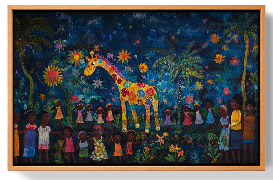 Giraffe Village Night Caribbean wall art view 43