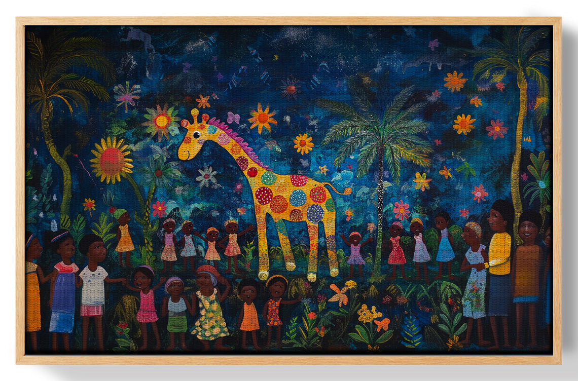Giraffe Village Night Caribbean wall art view 49