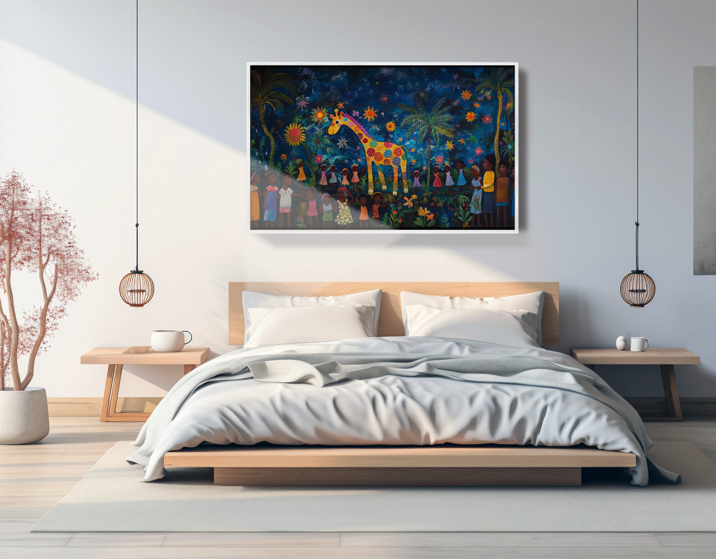 Giraffe Village Night Caribbean wall art view 63