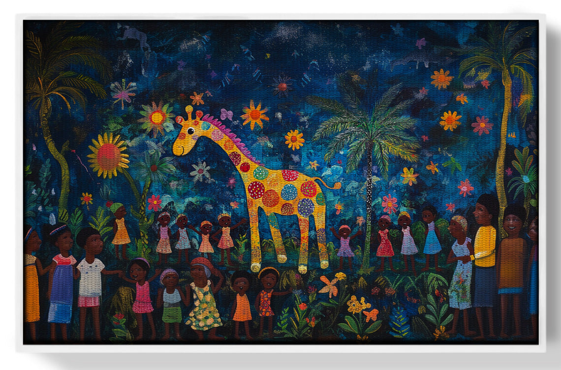 Giraffe Village Night Caribbean wall art view 61