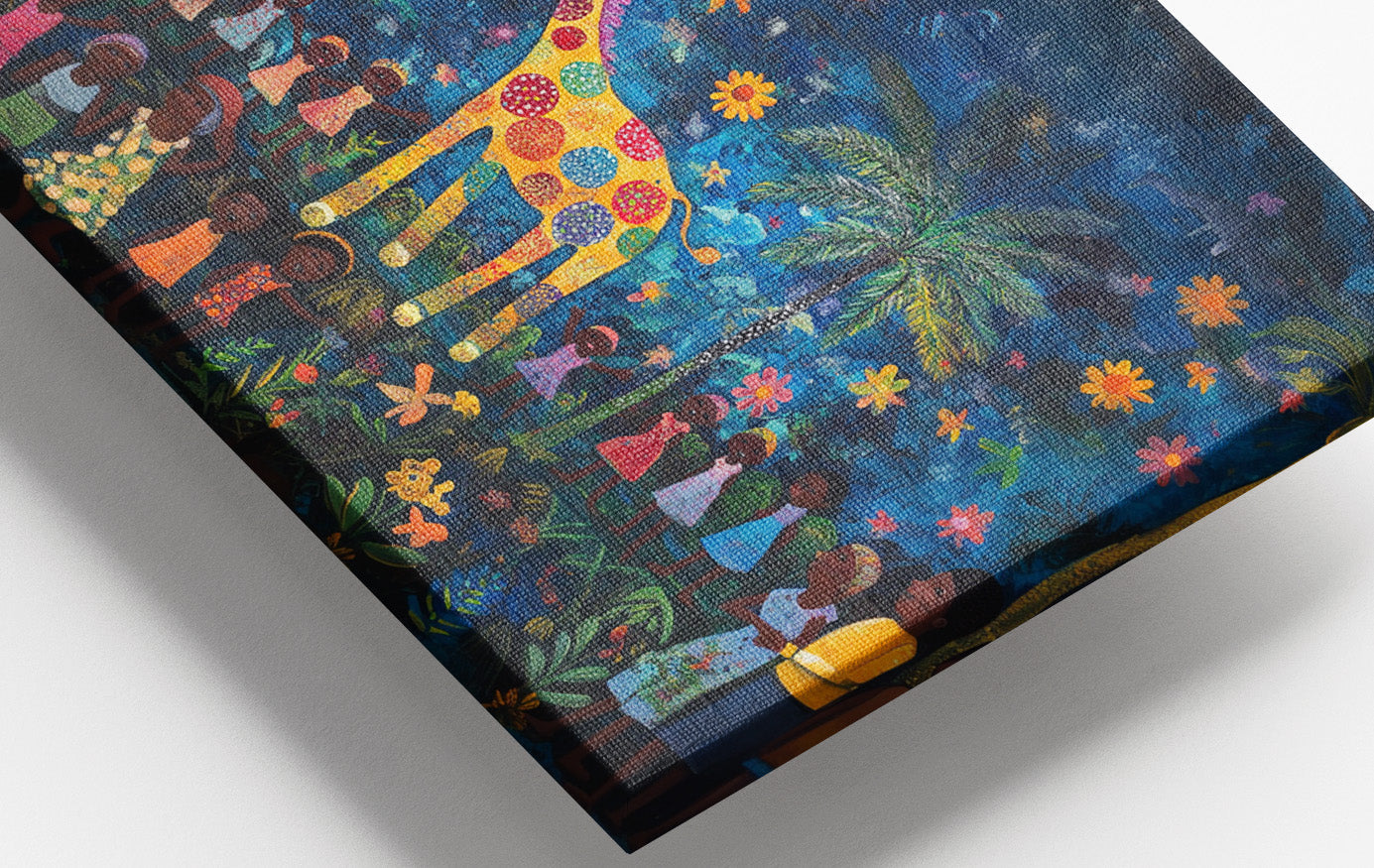 Giraffe Village Night Caribbean wall art view 16