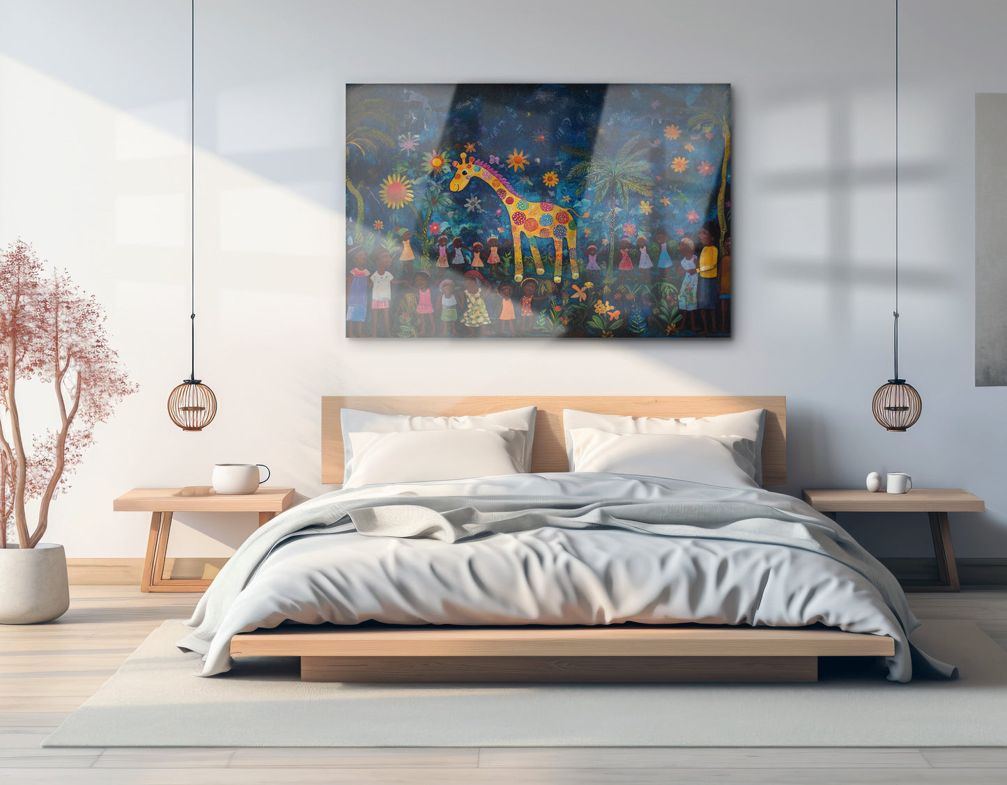 Giraffe Village Night Caribbean wall art view 21
