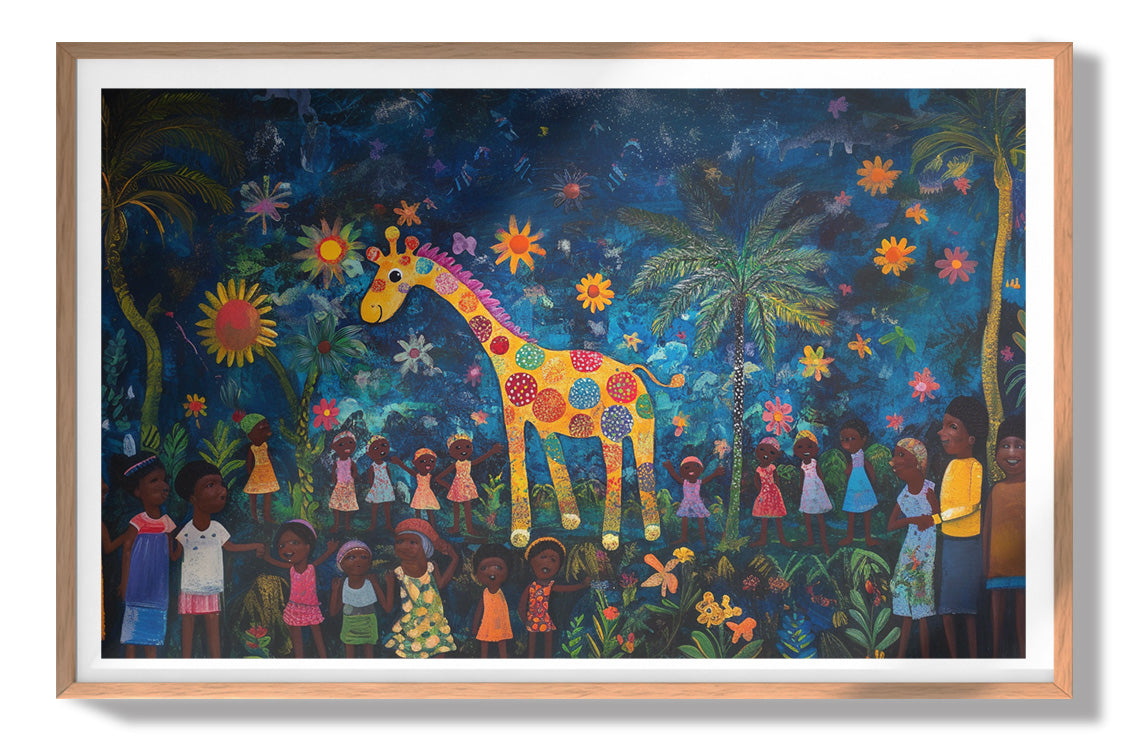Giraffe Village Night Caribbean wall art view 79