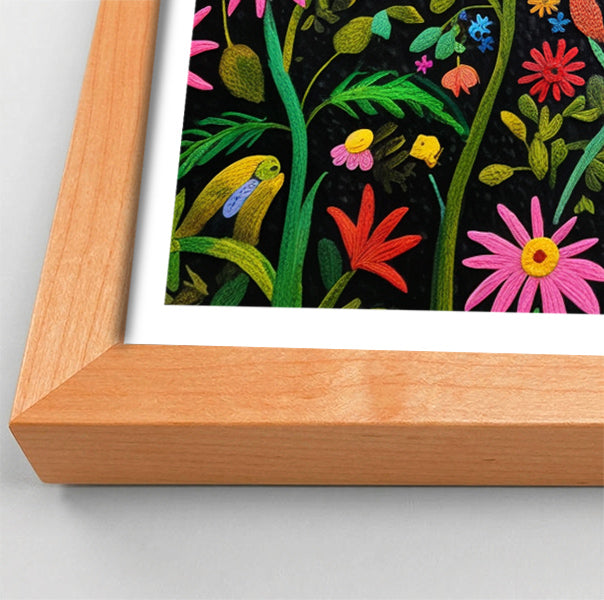 Giraffe Floral Garden Black Caribbean wall art view 82