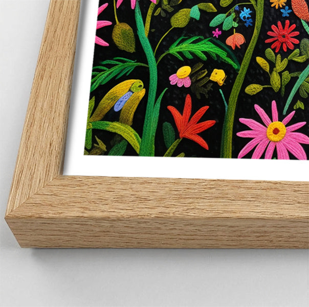 Giraffe Floral Garden Black Caribbean wall art view 76