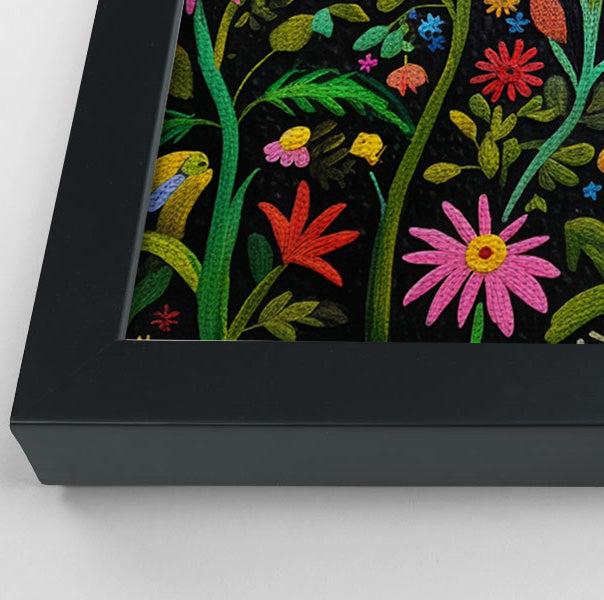 Giraffe Floral Garden Black Caribbean wall art view 28