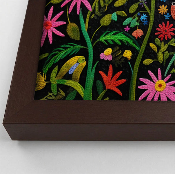 Giraffe Floral Garden Black Caribbean wall art view 34