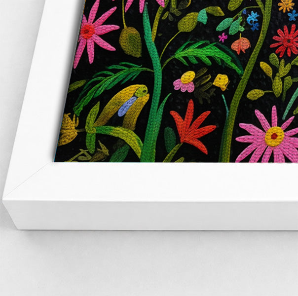 Giraffe Floral Garden Black Caribbean wall art view 64