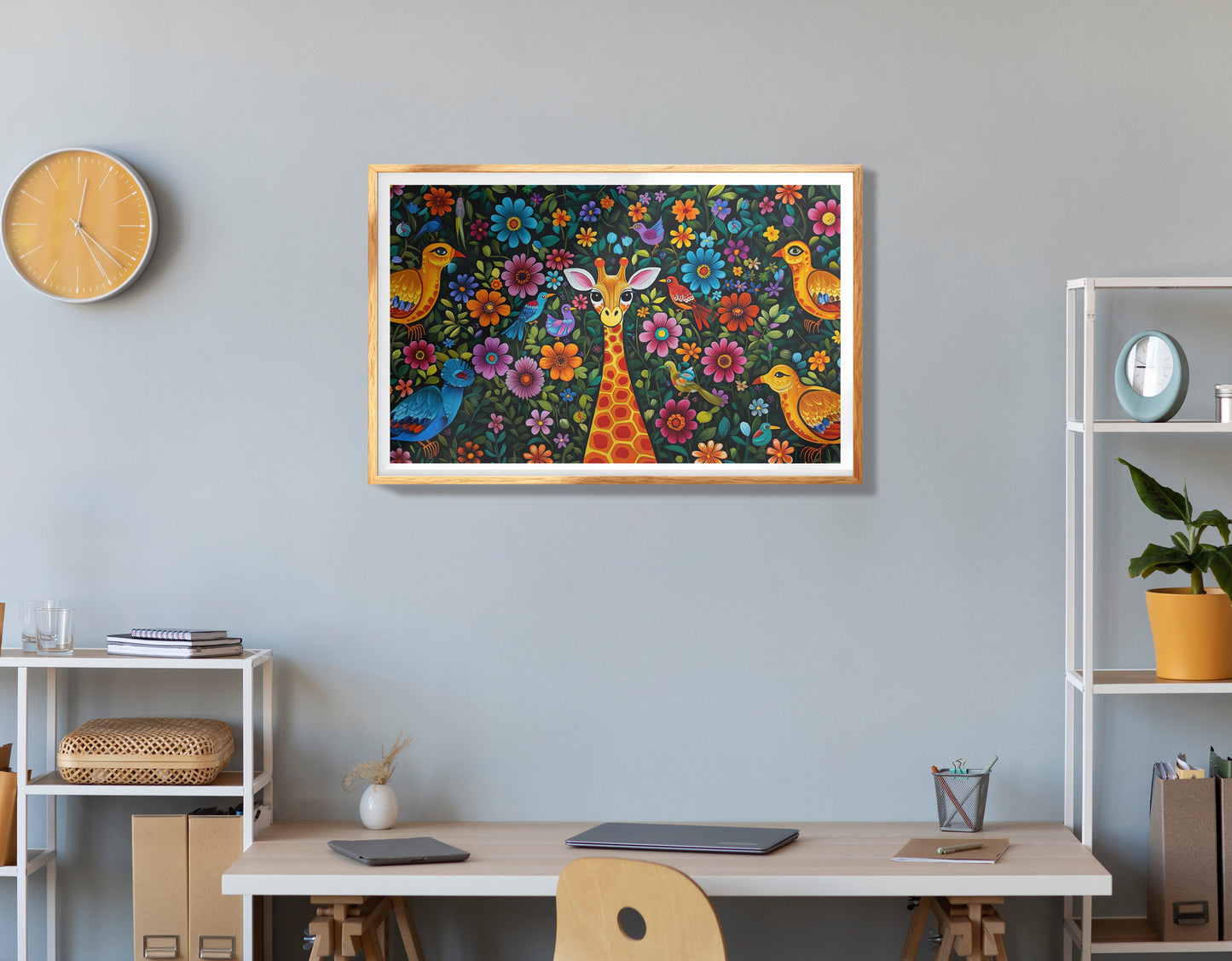 Black Mermaid Moonlit Ocean Caribbean wall art view 78