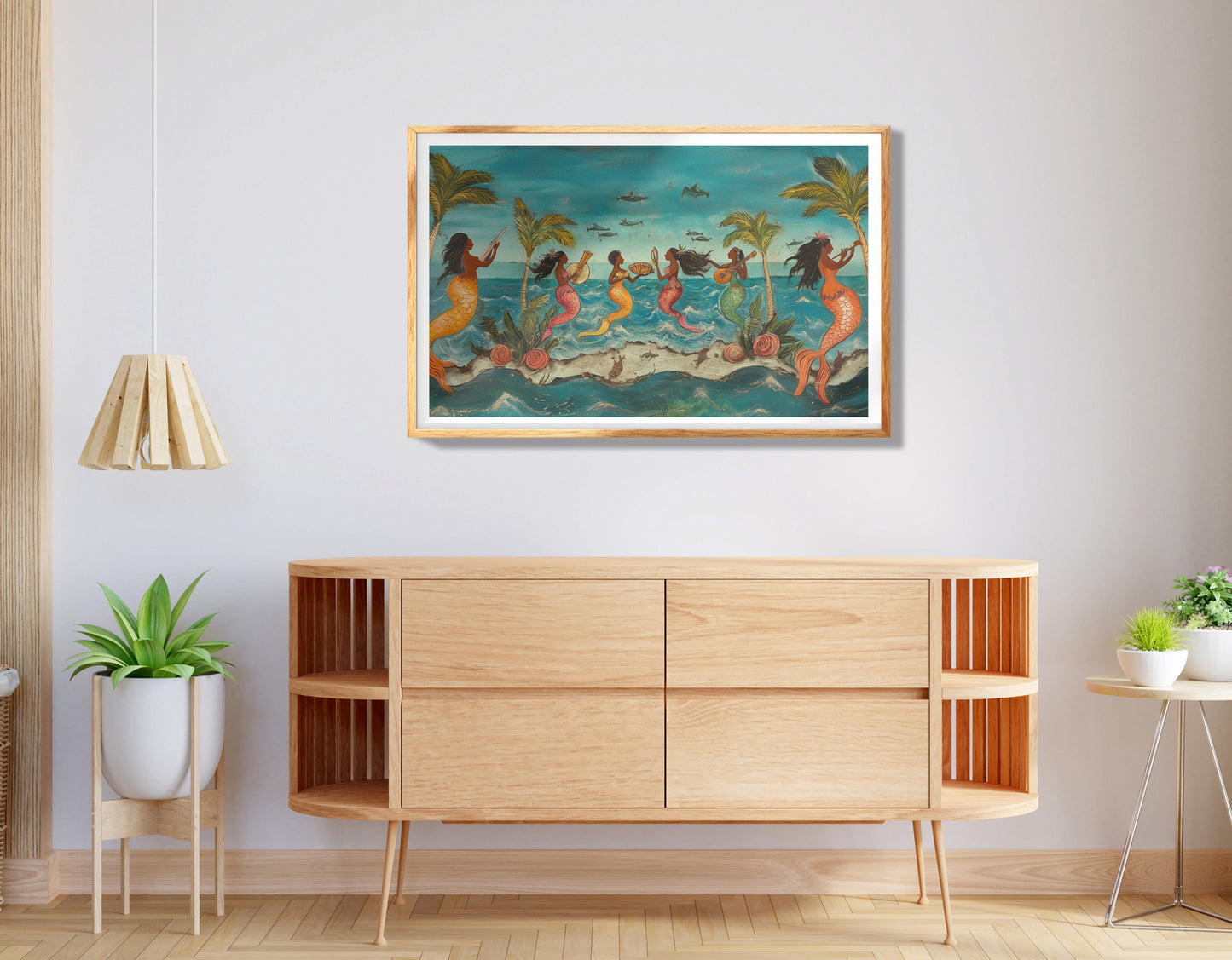Giraffe Village Night Caribbean wall art view 74