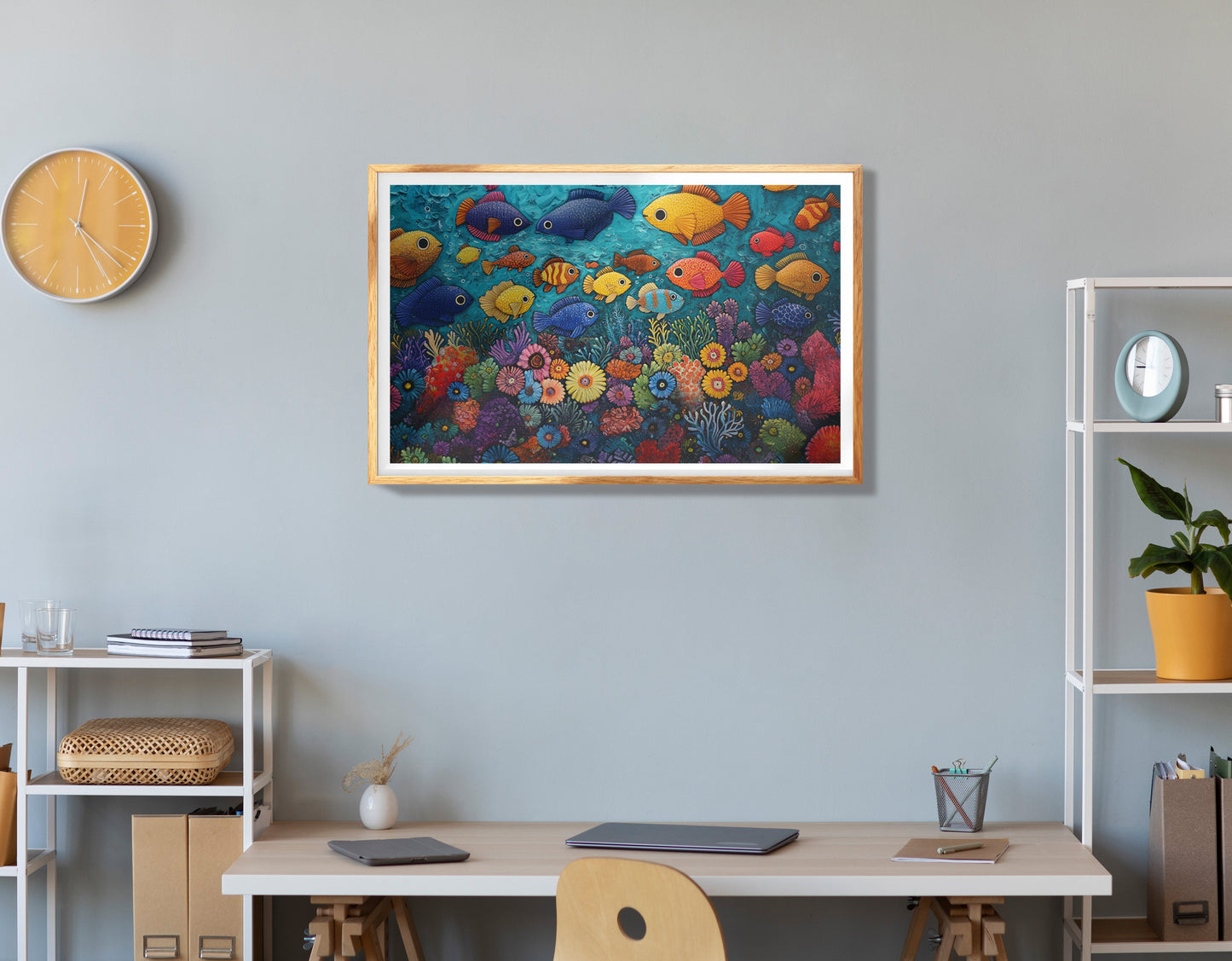Tropical Fish Coral Black Caribbean wall art view 78
