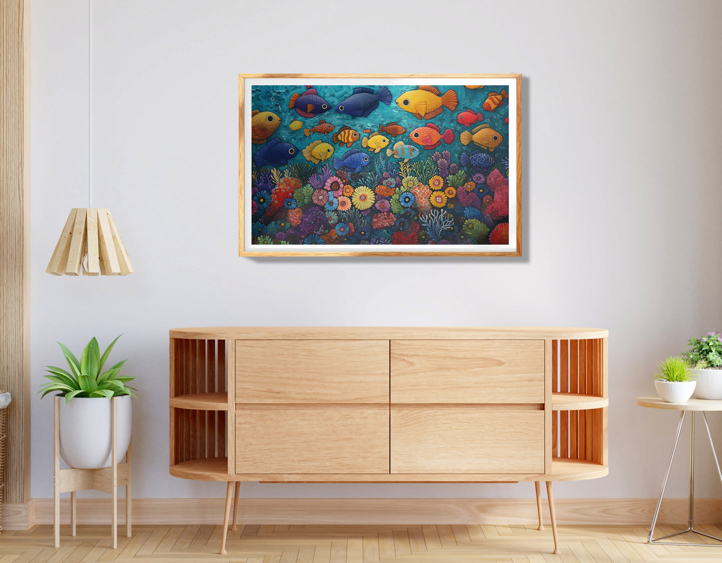 Tropical Fish Coral Black Caribbean wall art view 74