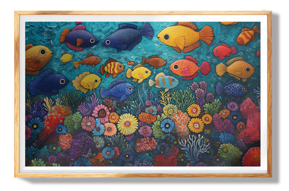 Tropical Fish Coral Black Caribbean wall art view 73