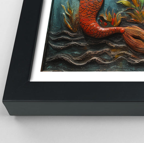 Black Mermaid Ocean Relief Caribbean wall art view 70