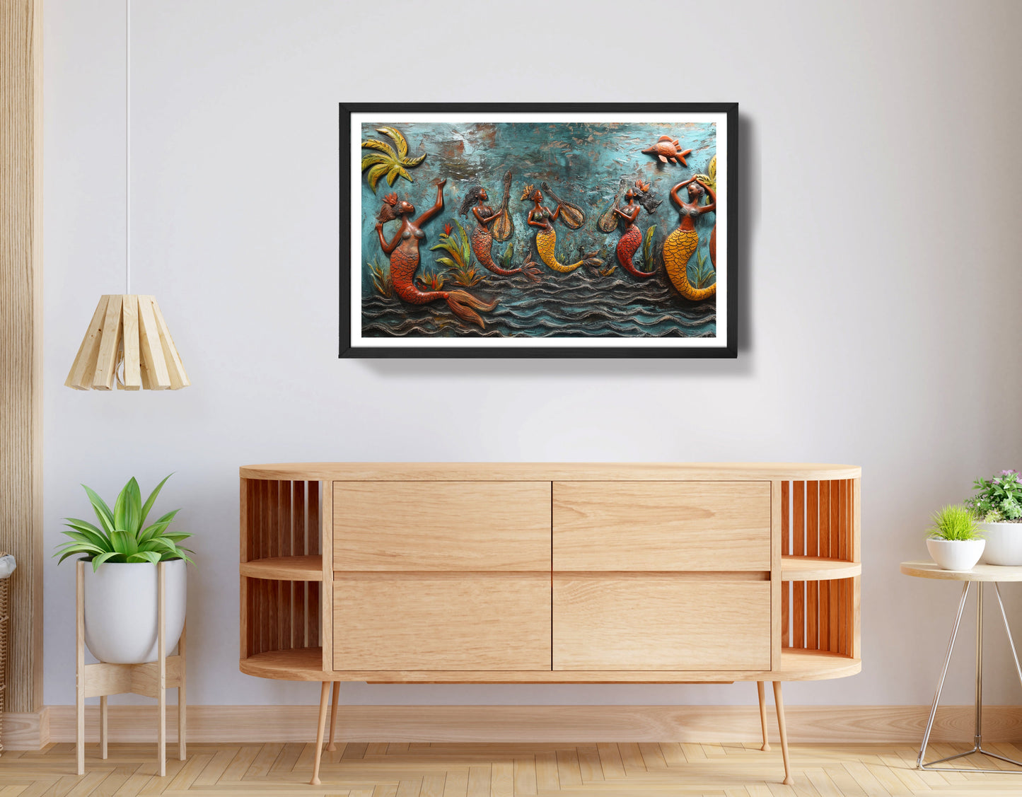 Black Mermaid Ocean Relief Caribbean wall art view 68