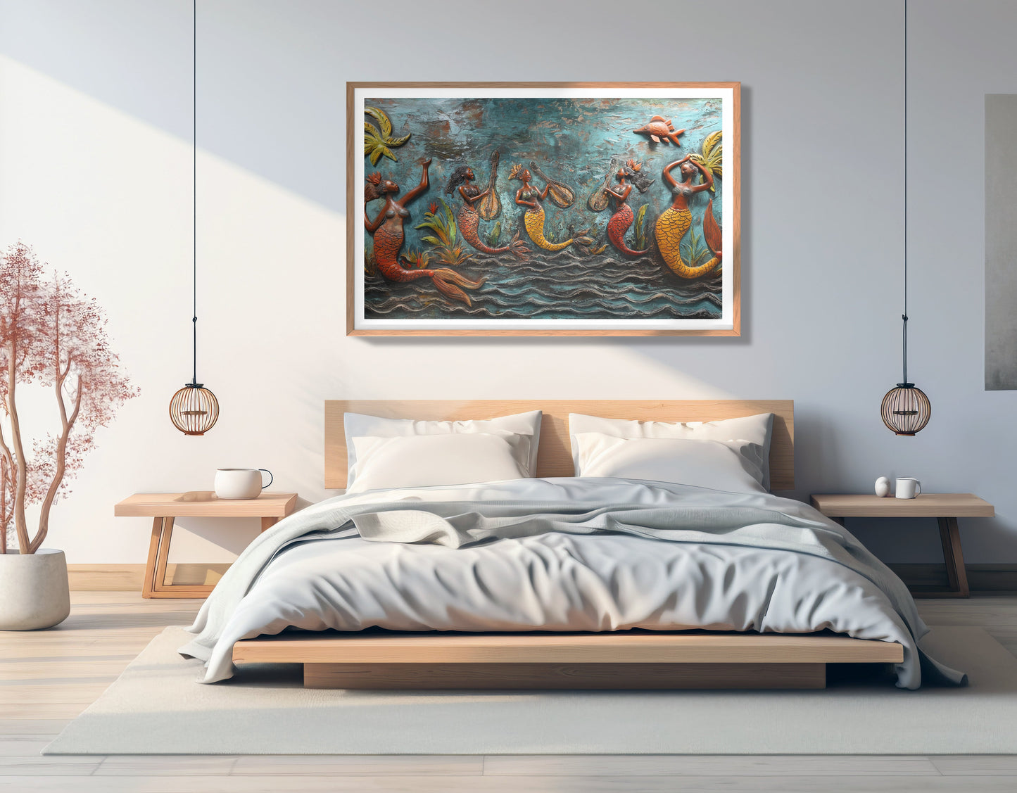 Black Mermaid Ocean Relief Caribbean wall art view 81
