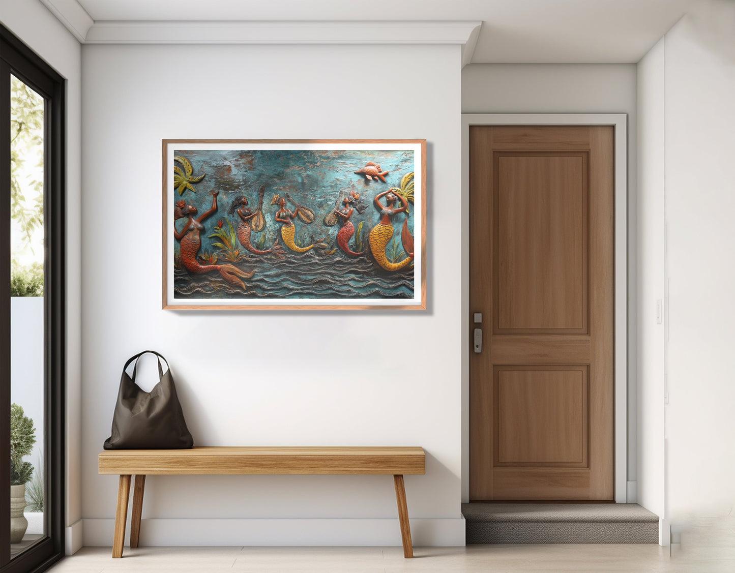 Black Mermaid Ocean Relief Caribbean wall art view 83