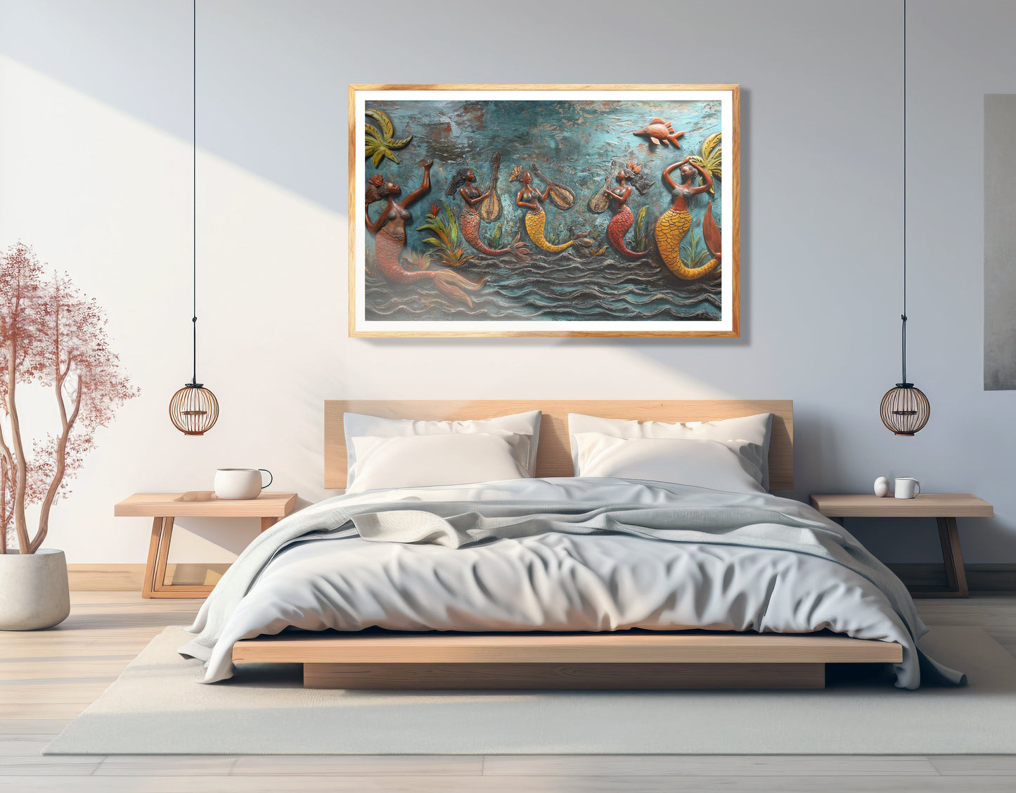 Black Mermaid Ocean Relief Caribbean wall art view 75