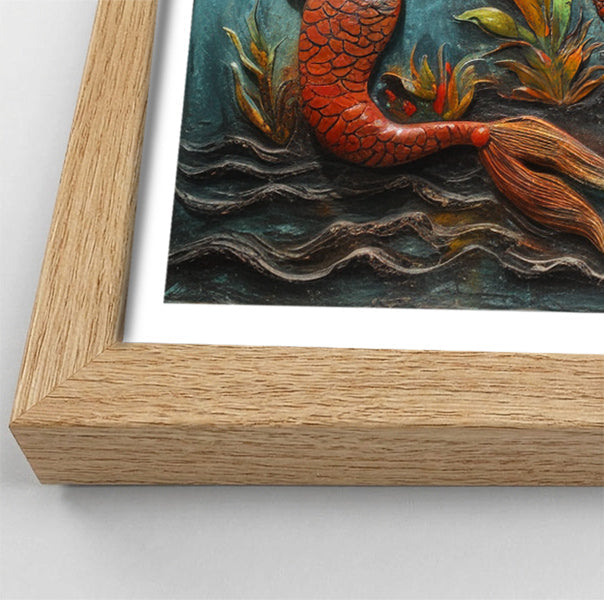 Black Mermaid Ocean Relief Caribbean wall art view 76