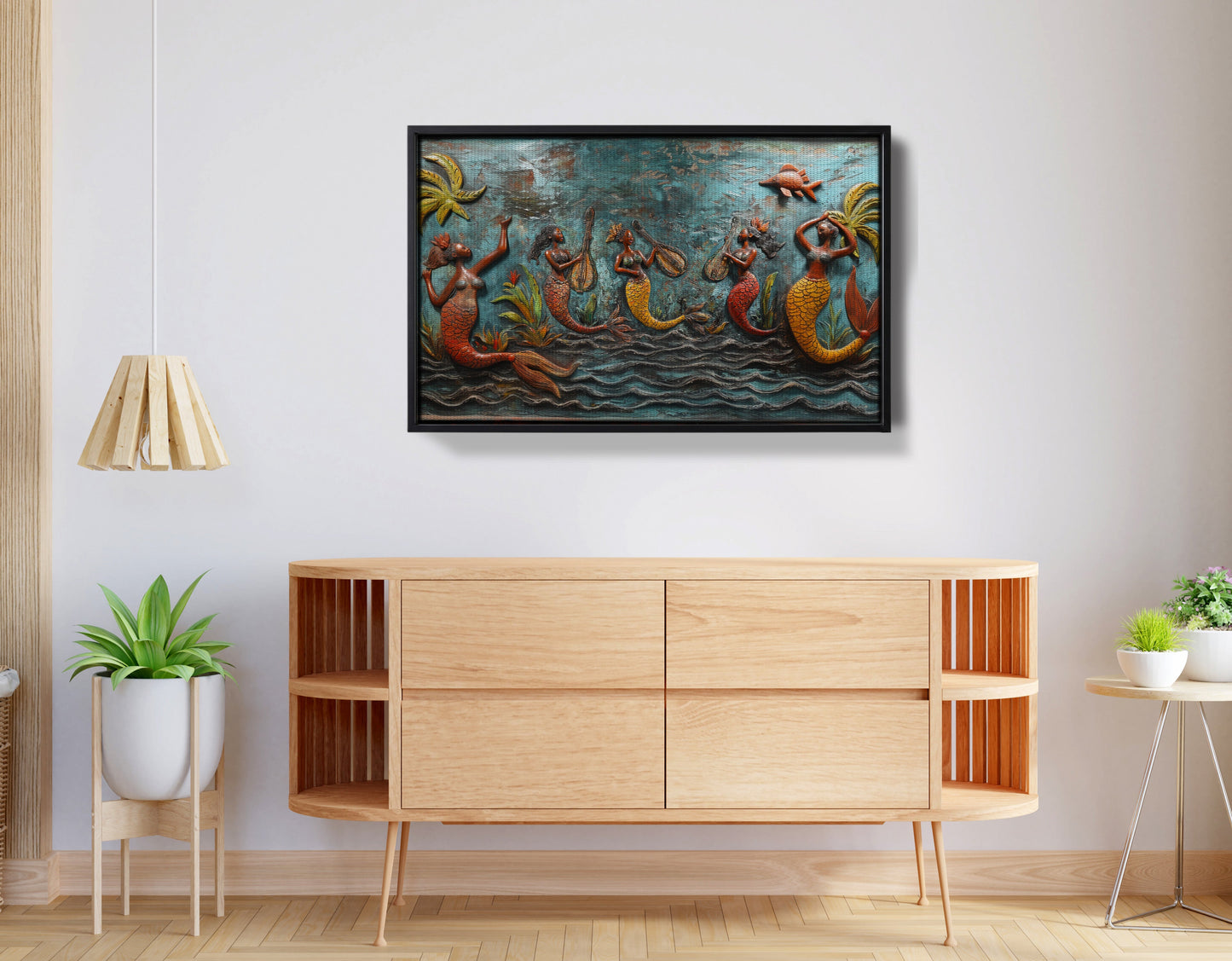 Black Mermaid Ocean Relief Caribbean wall art view 26