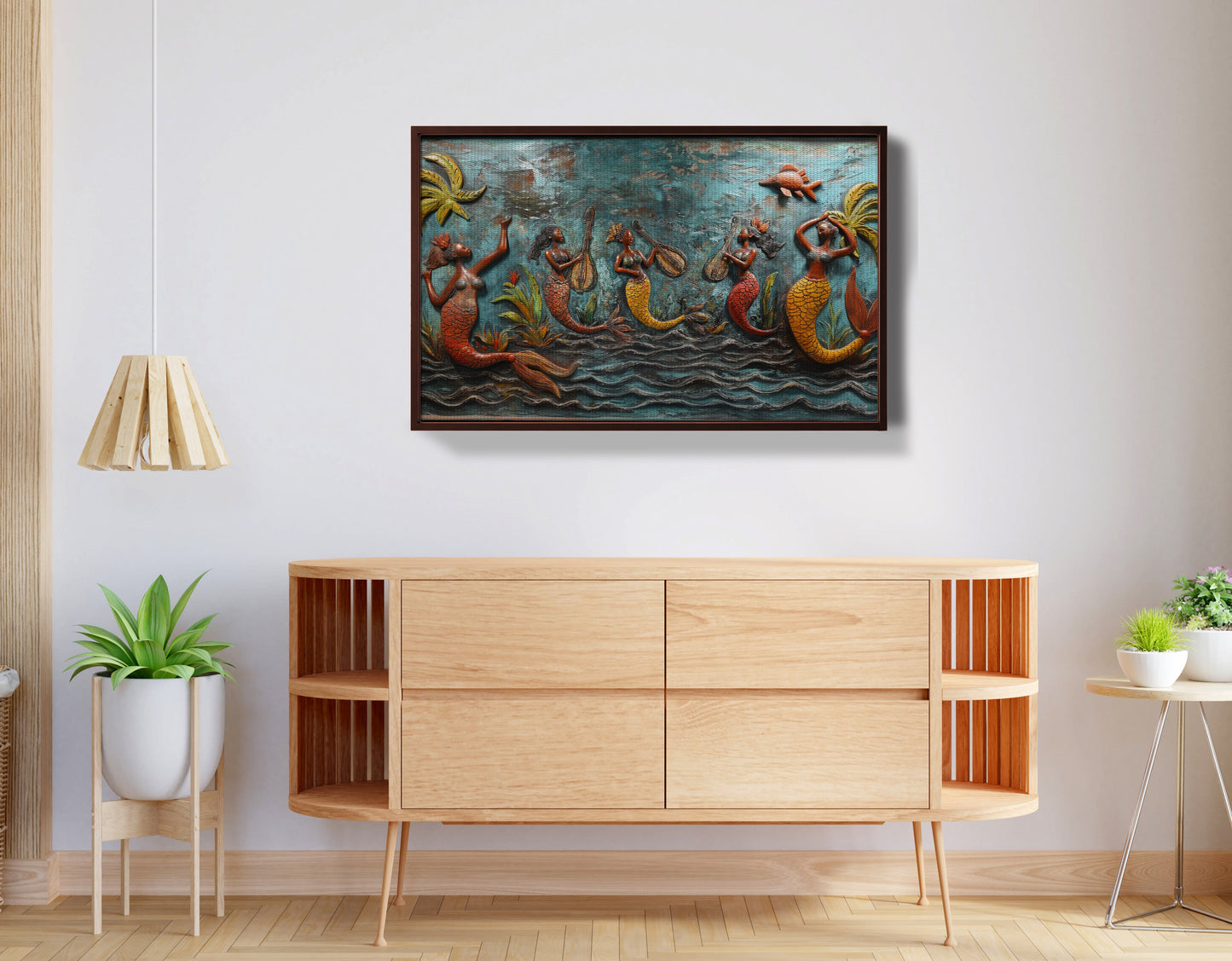 Black Mermaid Ocean Relief Caribbean wall art view 32