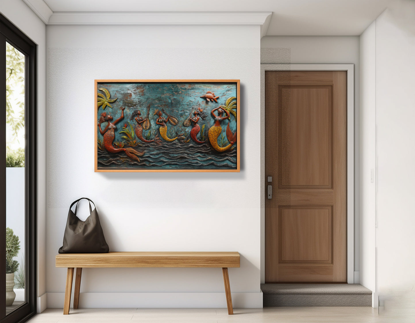 Black Mermaid Ocean Relief Caribbean wall art view 47
