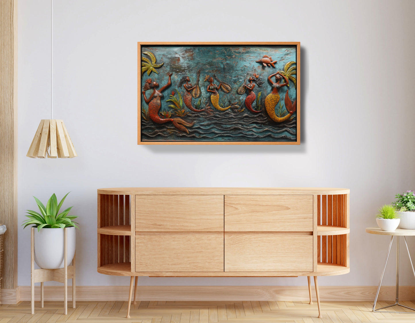 Black Mermaid Ocean Relief Caribbean wall art view 44