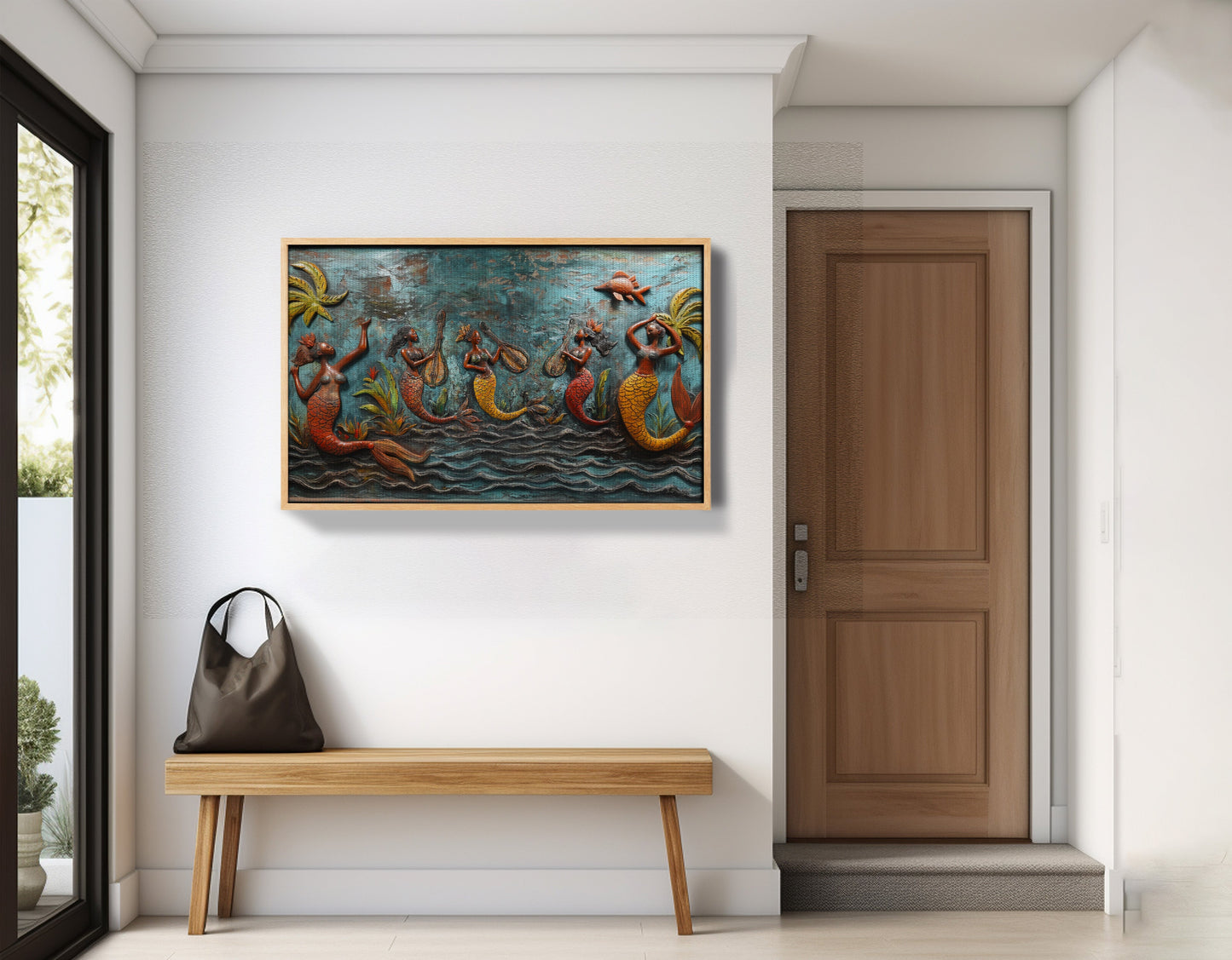 Black Mermaid Ocean Relief Caribbean wall art view 53