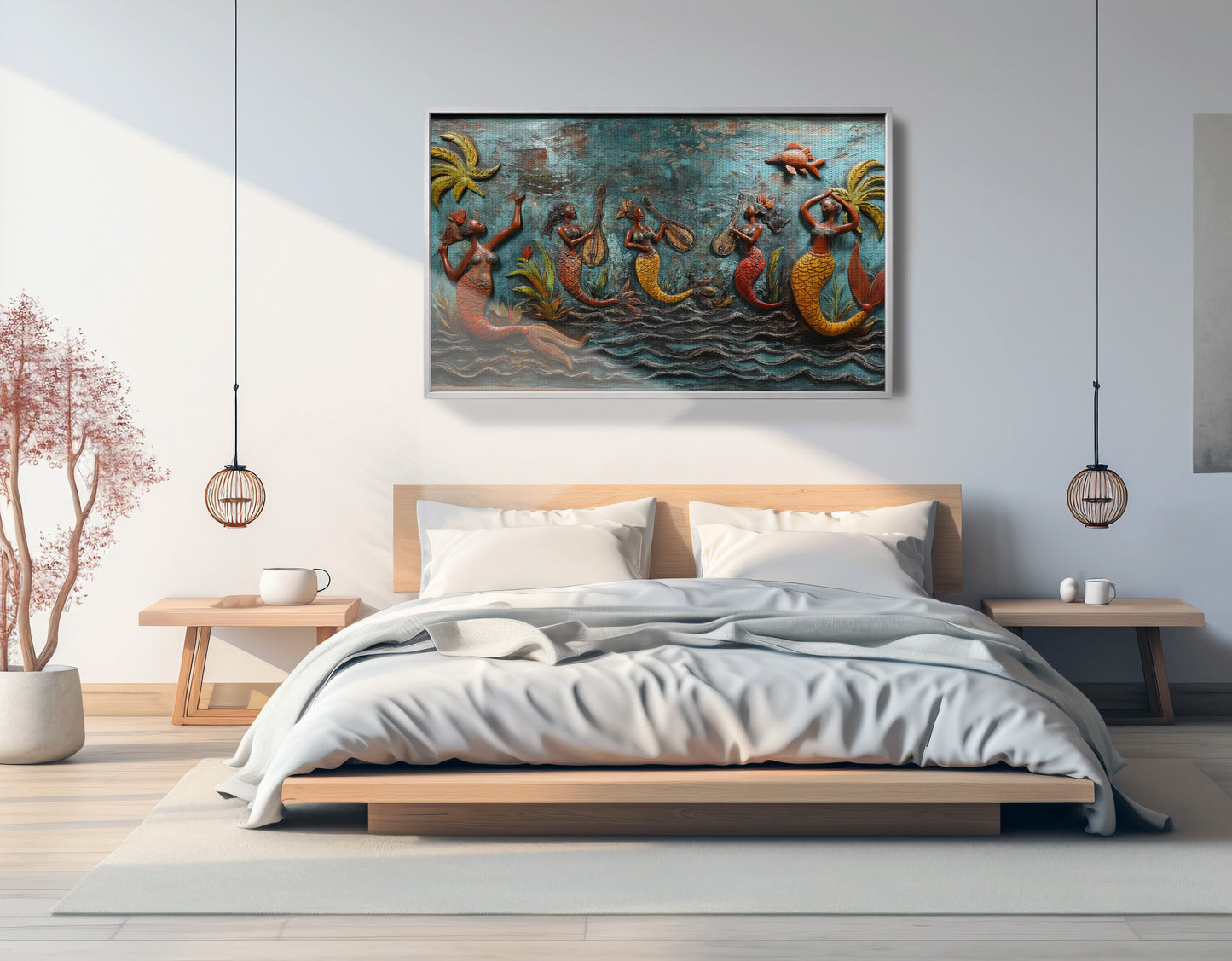 Black Mermaid Ocean Relief Caribbean wall art view 57