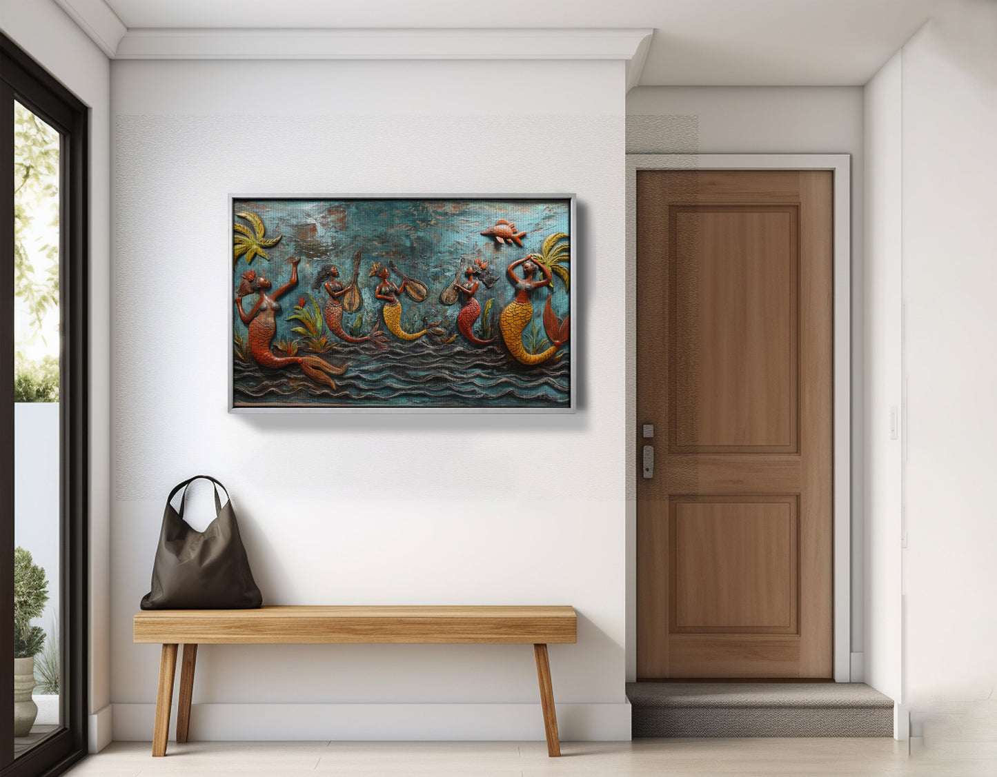 Black Mermaid Ocean Relief Caribbean wall art view 59