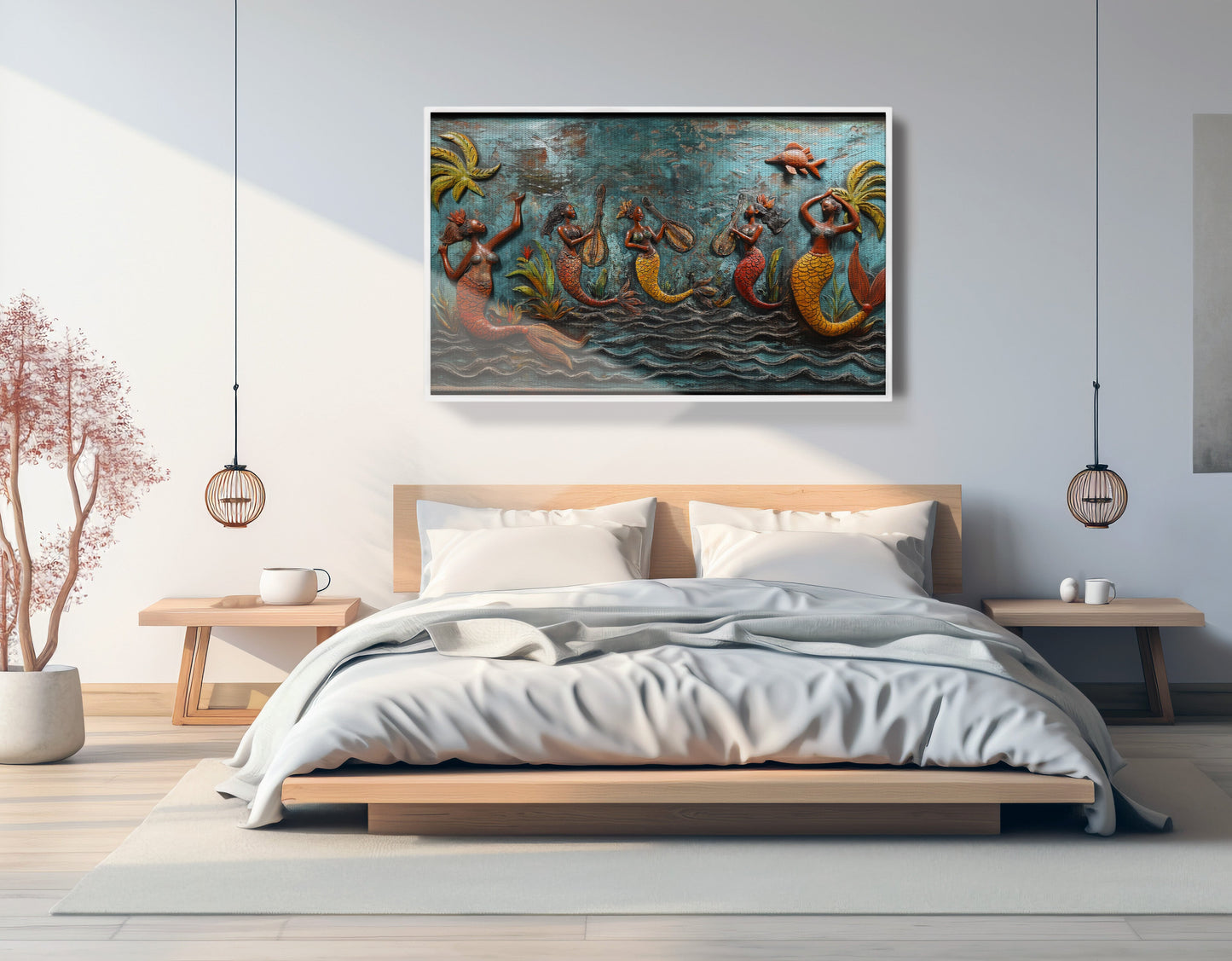 Black Mermaid Ocean Relief Caribbean wall art view 63