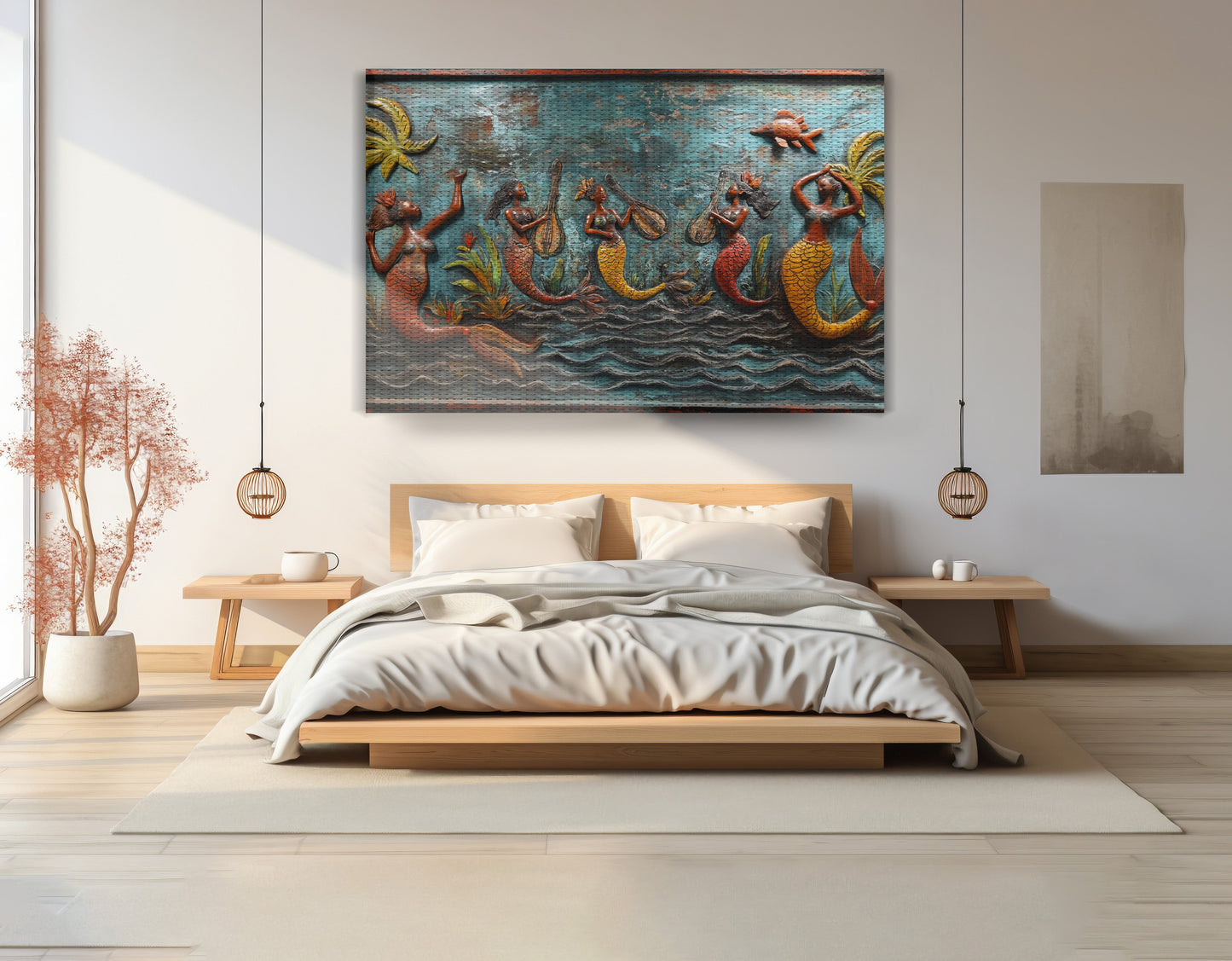 Black Mermaid Ocean Relief Caribbean wall art view 15