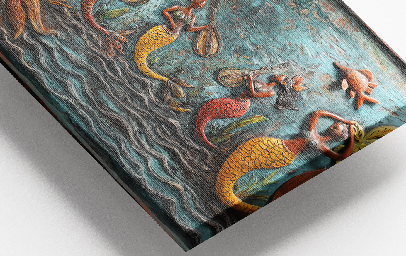 Black Mermaid Ocean Relief Caribbean wall art view 16