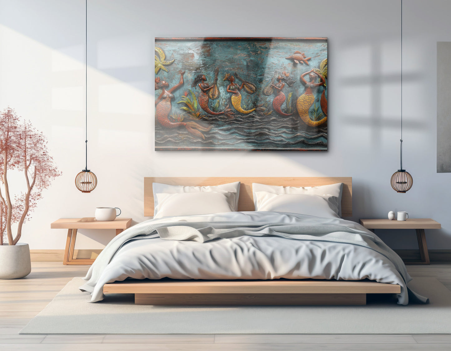 Black Mermaid Ocean Relief Caribbean wall art view 21