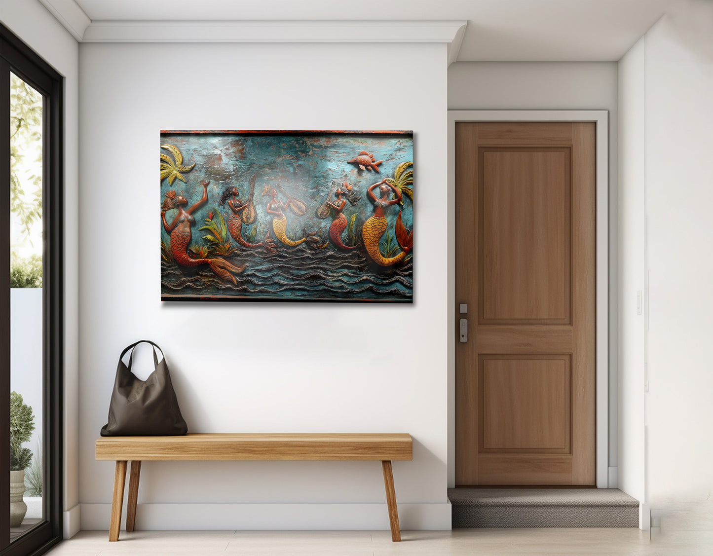 Black Mermaid Ocean Relief Caribbean wall art view 23