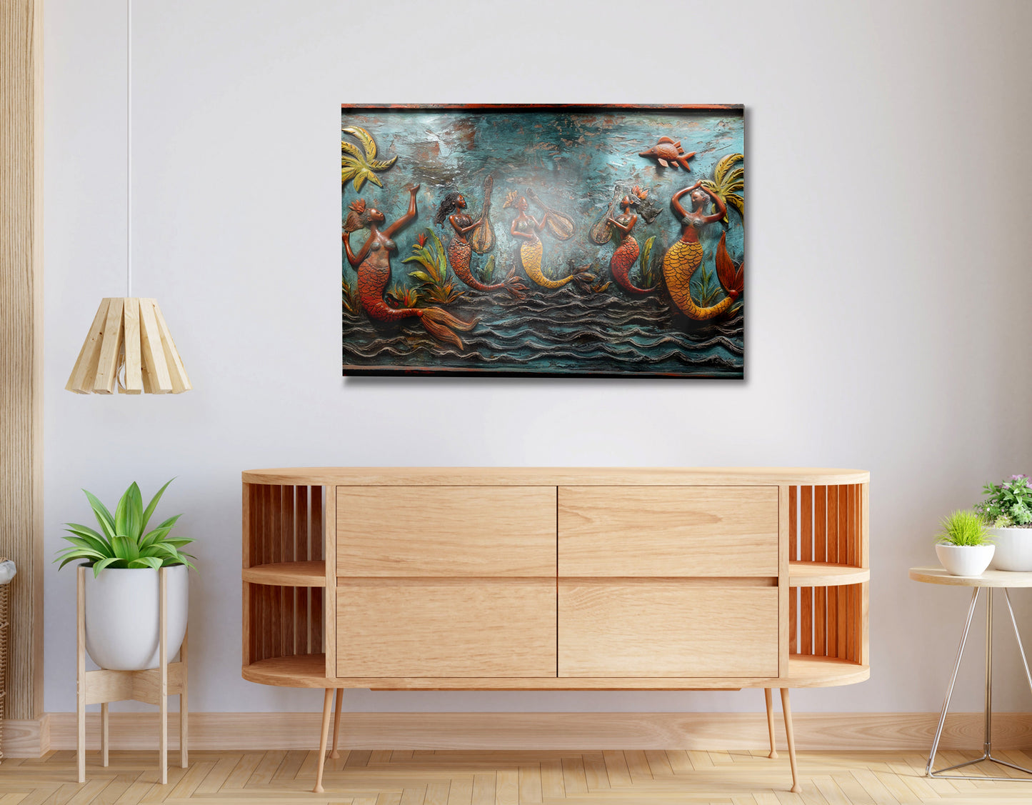 Black Mermaid Ocean Relief Caribbean wall art view 20