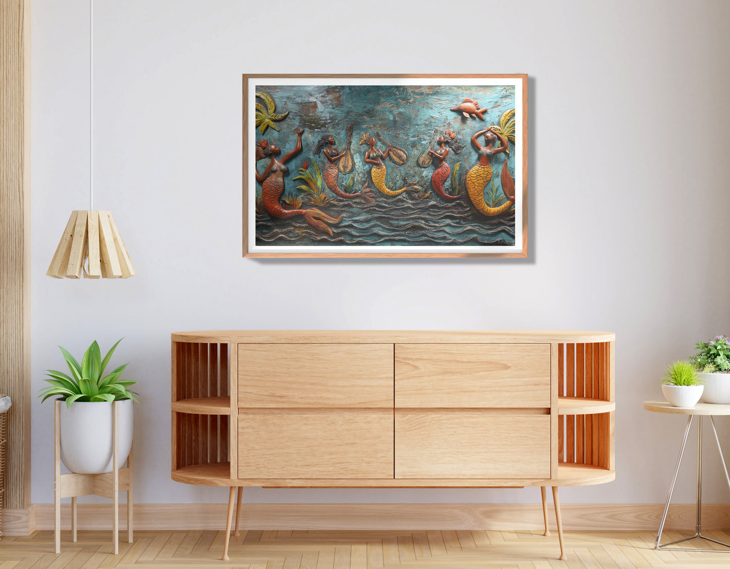 Black Mermaid Ocean Relief Caribbean wall art view 80