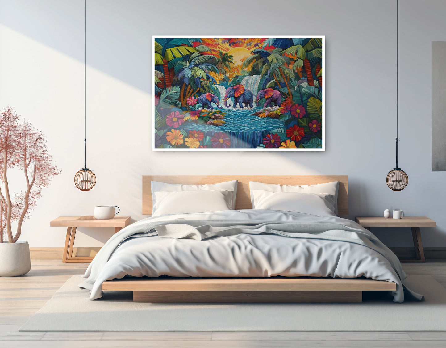 Elephant Waterfall Jungle Caribbean wall art artwork view