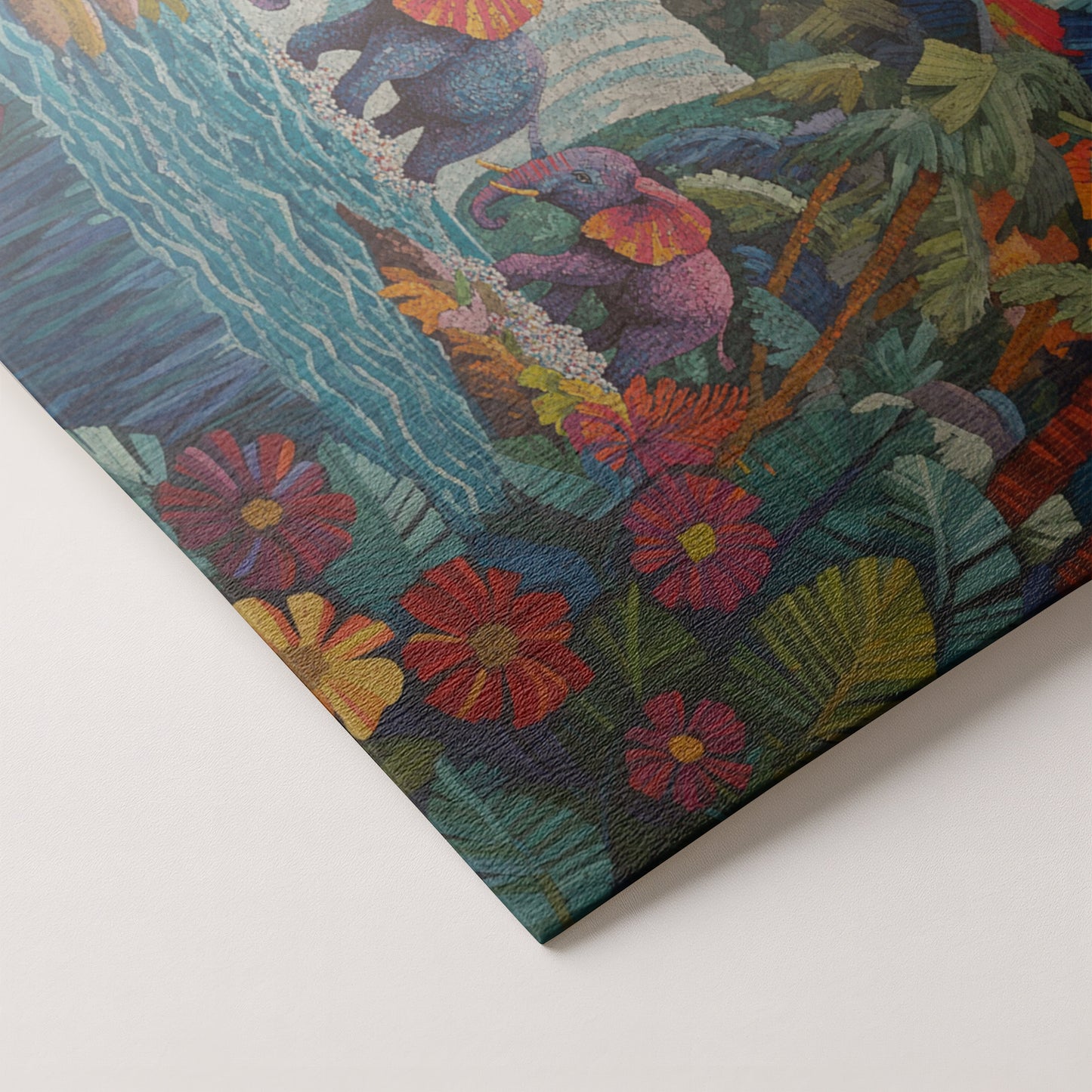 Elephant Waterfall Jungle Caribbean wall art artwork by MoomZee Artwork