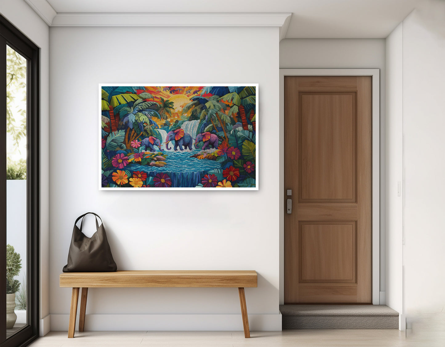 Elephant Waterfall Jungle Caribbean wall art home decor view