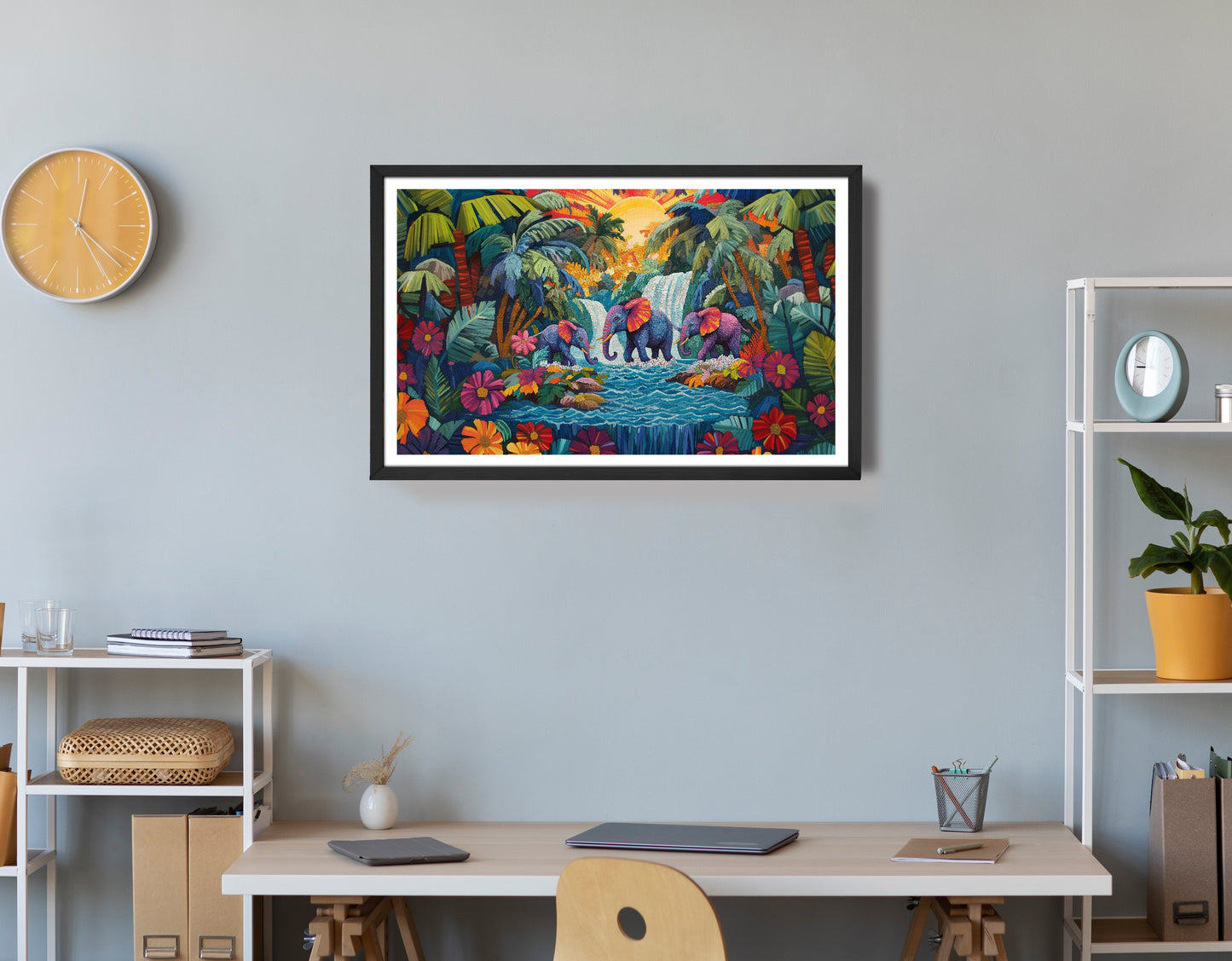 Elephant Waterfall Jungle Caribbean wall art view 72