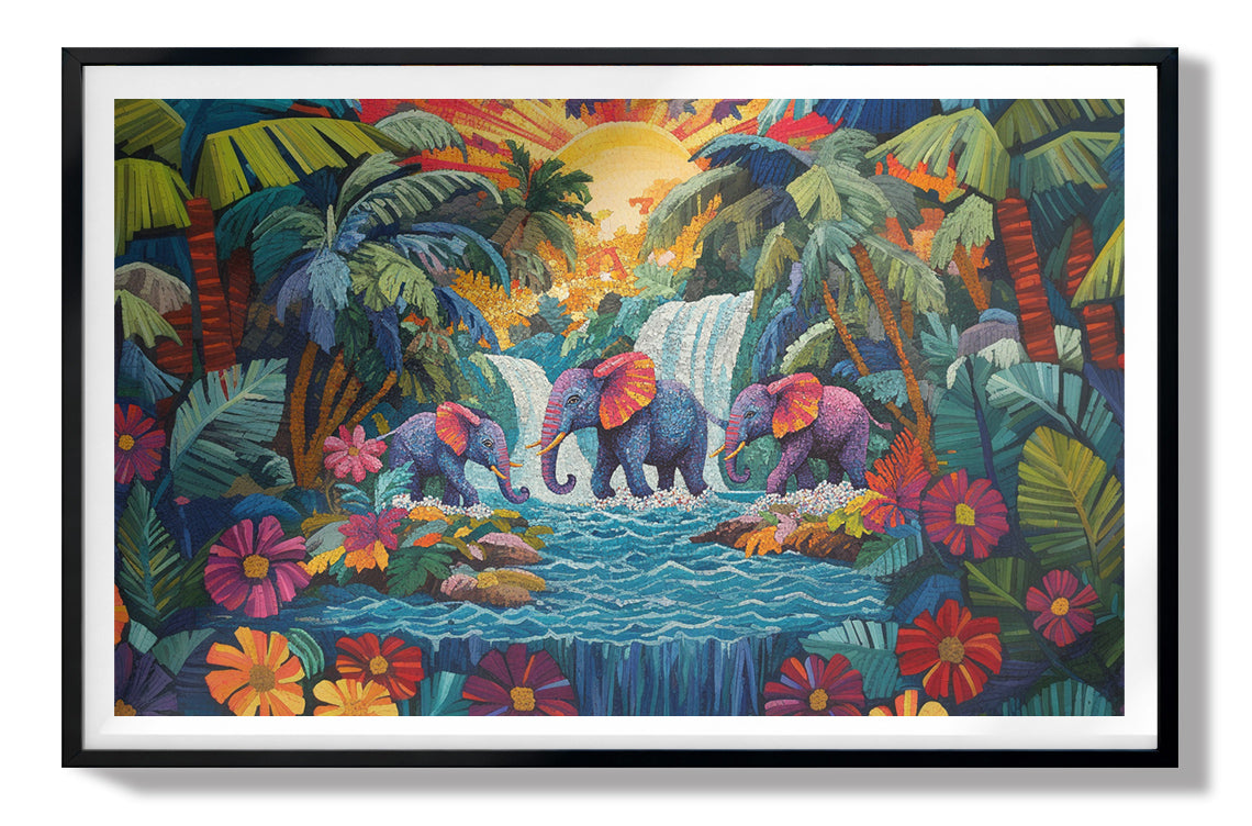 Elephant Waterfall Jungle Caribbean wall art view 67