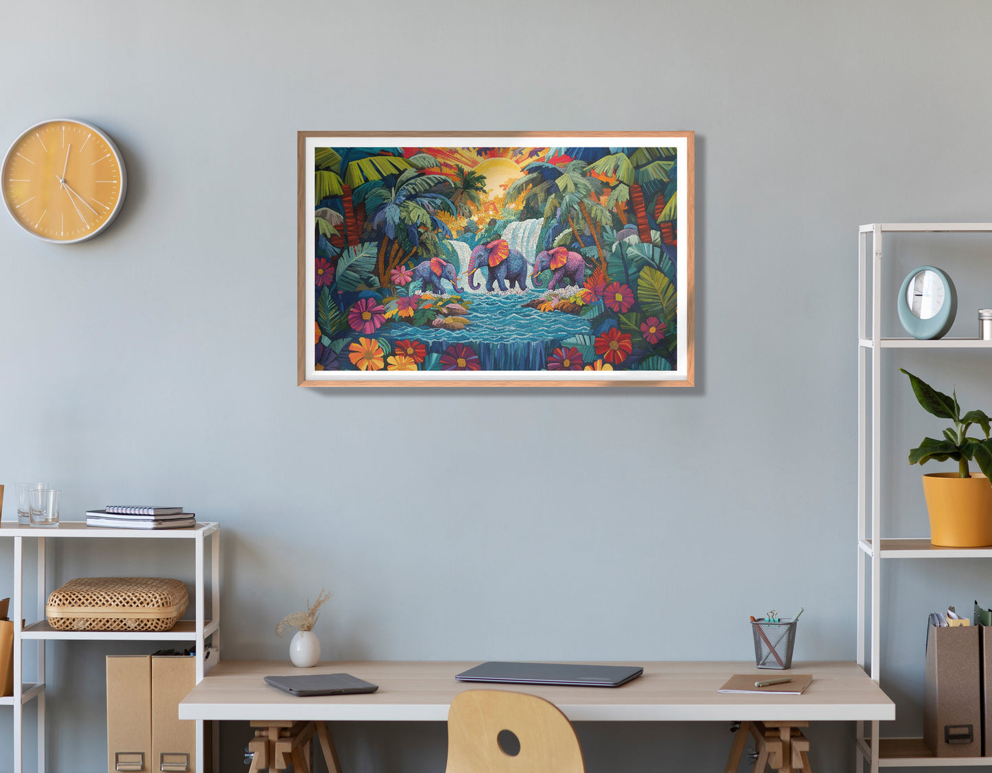 Elephant Waterfall Jungle Caribbean wall art view 84